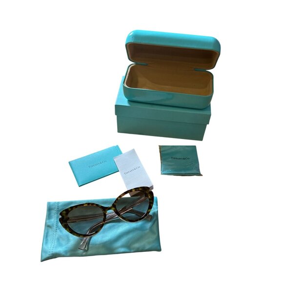 Tiffany & Co. Sunglasses Frames Brown Havana Pink Brown with Case & Box - Picture 1 of 9